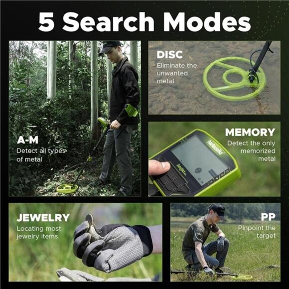 Metal Detector for Adults, 5 Professional Mode Higher Accuracy Waterproof Coil - Picture 5 of 6